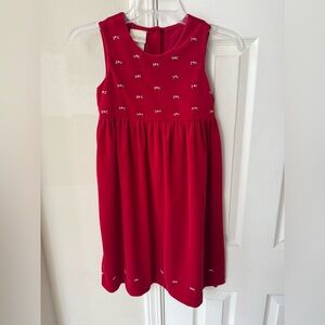 Laura Ashley Mother Child Red Sleeveless Velvet Christmas Dress Child 6